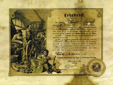 Tischler Meisterbrief von 1922